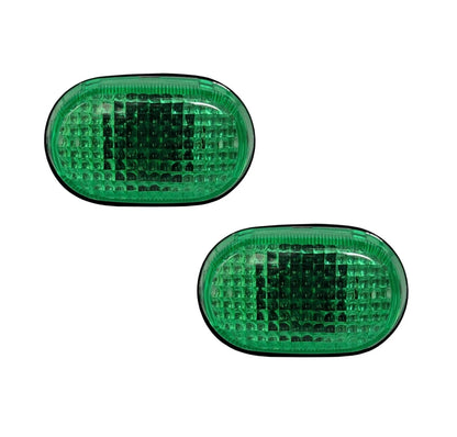 2Pcs Green Oval Side Marker Lights for Trailer RV Truck (M16G)