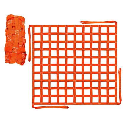 Cargo Lifting Net 1100LBS for Universal Use (4.92'x4.92') Safety Orange