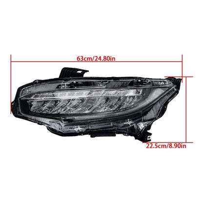 Chrome LED Headlight for Honda Civic (2016–2019) BCK97955K, HO2502176