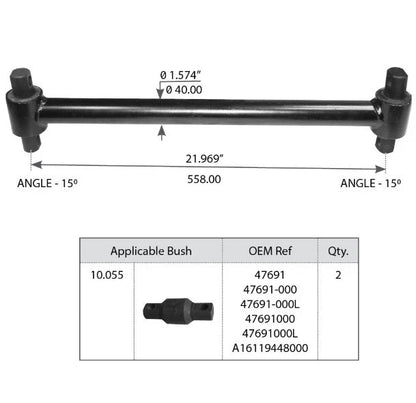 Torque Rod with Bushing for International Navistar Trucks