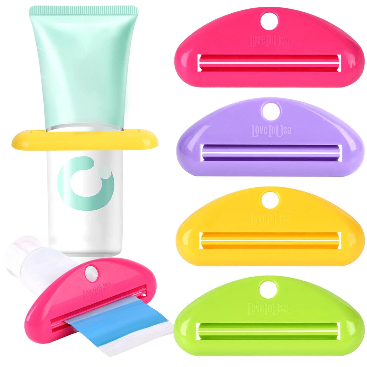 Set of 4 Toothpaste Tube Squeezers for Easy Dispensing