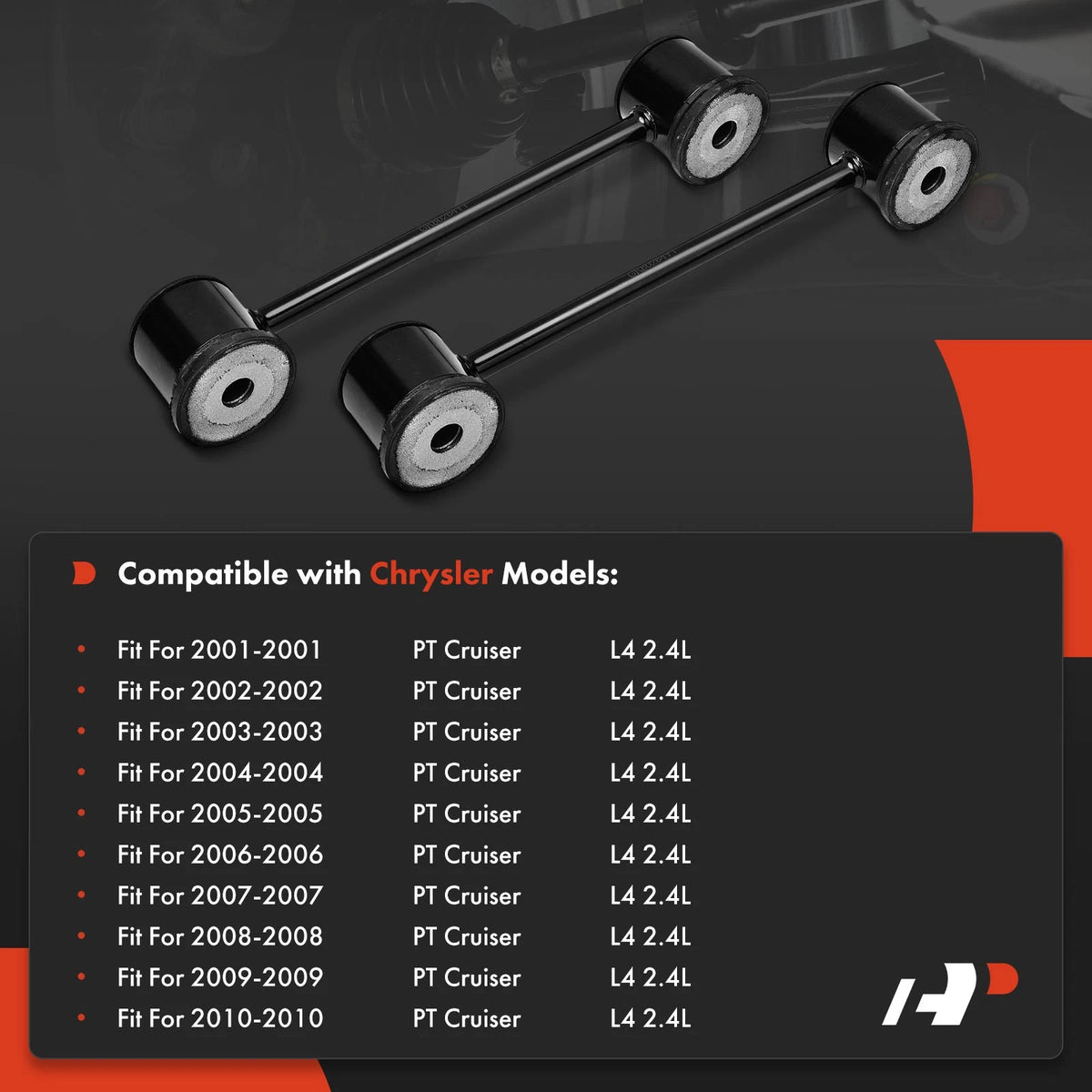 2X Rear Sway Bar Link Kit for Chrysler PT Cruiser (2001–2010) 4656934AA, K80264