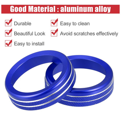 7pcs Blue AC Climate Control Ring Knob Trim for Ford F-150 (2021–2022)