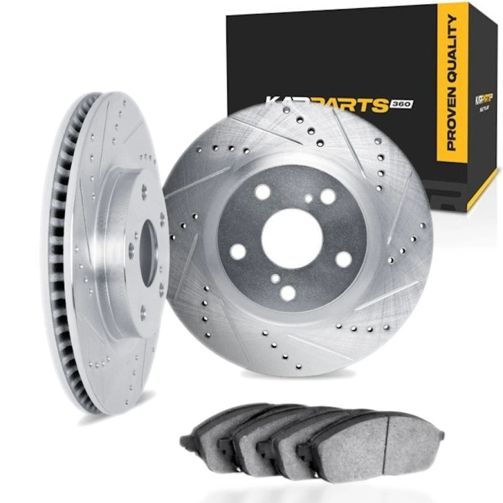 Rotor Set Front for BMW 740i (1997–2001) ALX-PAU-DF-7512-31029-CLA3 Vented Drilled Slotted