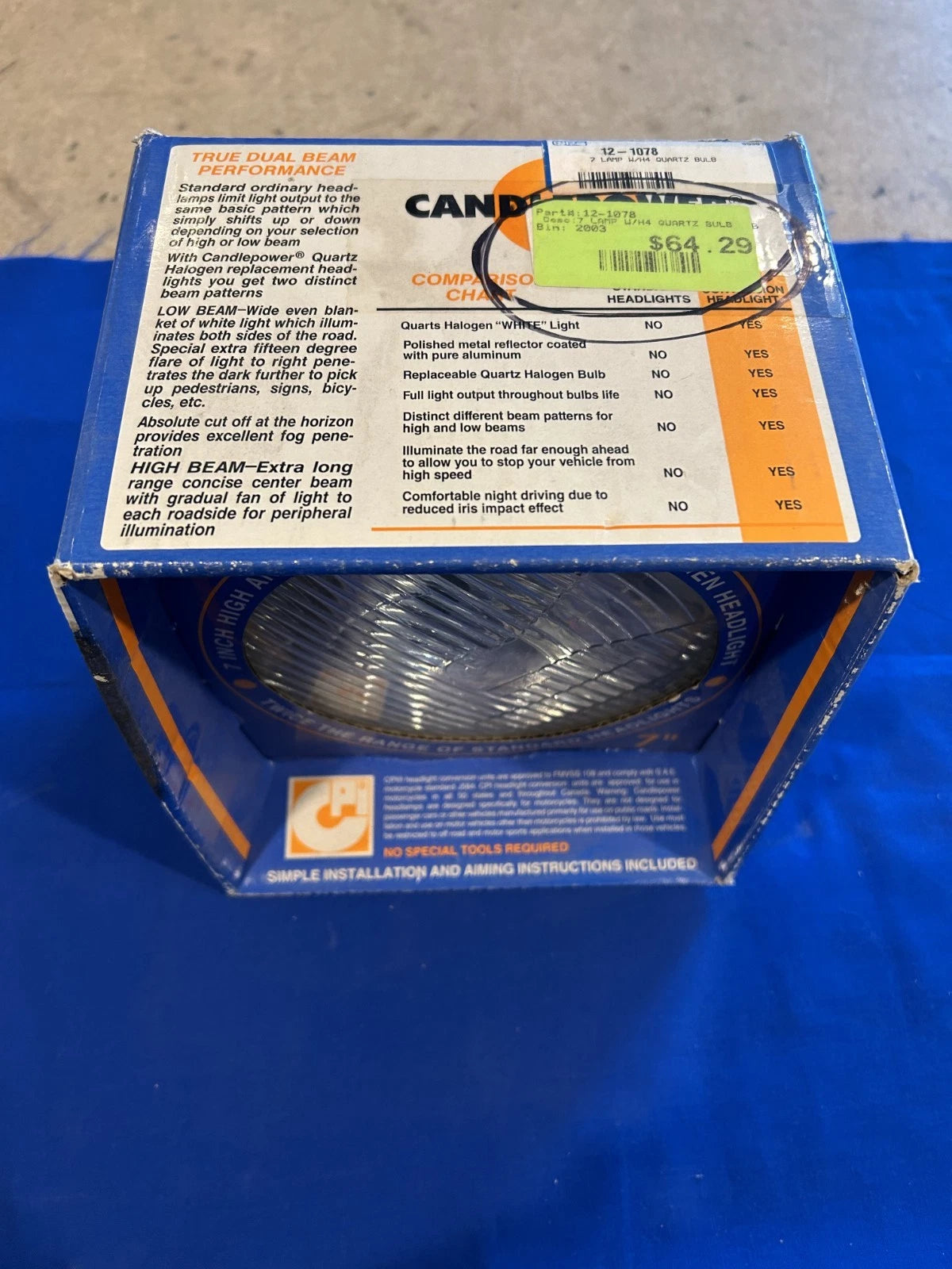 Candlepower 7 Lamp with H4 Quartz Bulb for NOS (12-1078)