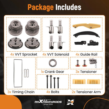 Timing Chain Kit + 4 VVT Solenoids for Lincoln Nautilus (2019–2023) AT4Z6256B