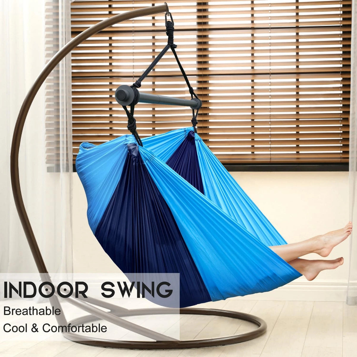 Hammock Chair Rope Swing for Outdoor Camping Backyard Patio (500 lbs)