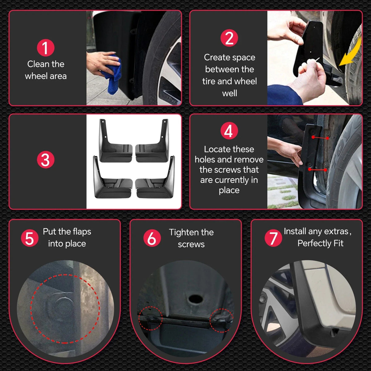 Mud Guards for Toyota Sienna 3.5L (2018–2020) L LE XLE (4-Piece)
