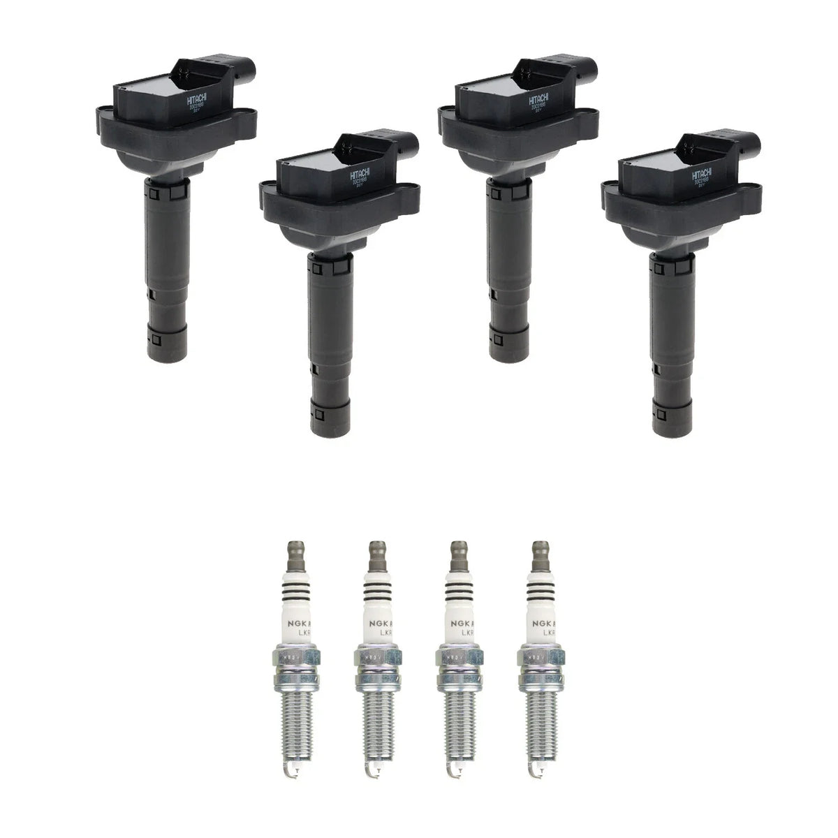 Set of 4 Ignition Coils & NGK Ruthenium Spark Plugs for Mercedes SLK250 (2012–2015)