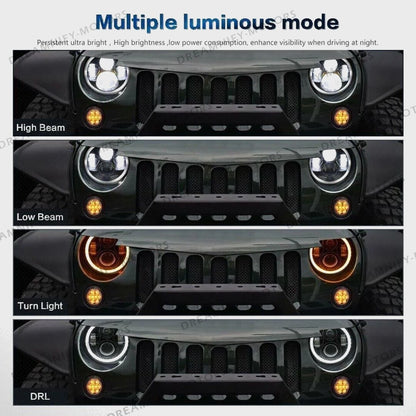 7inch LED Headlight Halo Angel Eyes for Mazda Miata MX5 (1990–1997)