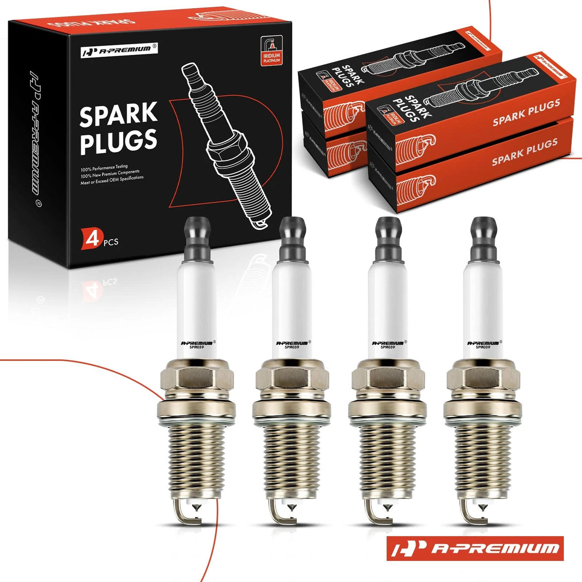 Set of 4 Iridium & Platinum Spark Plugs for Chevrolet Cruze (2011–2015) 91039
