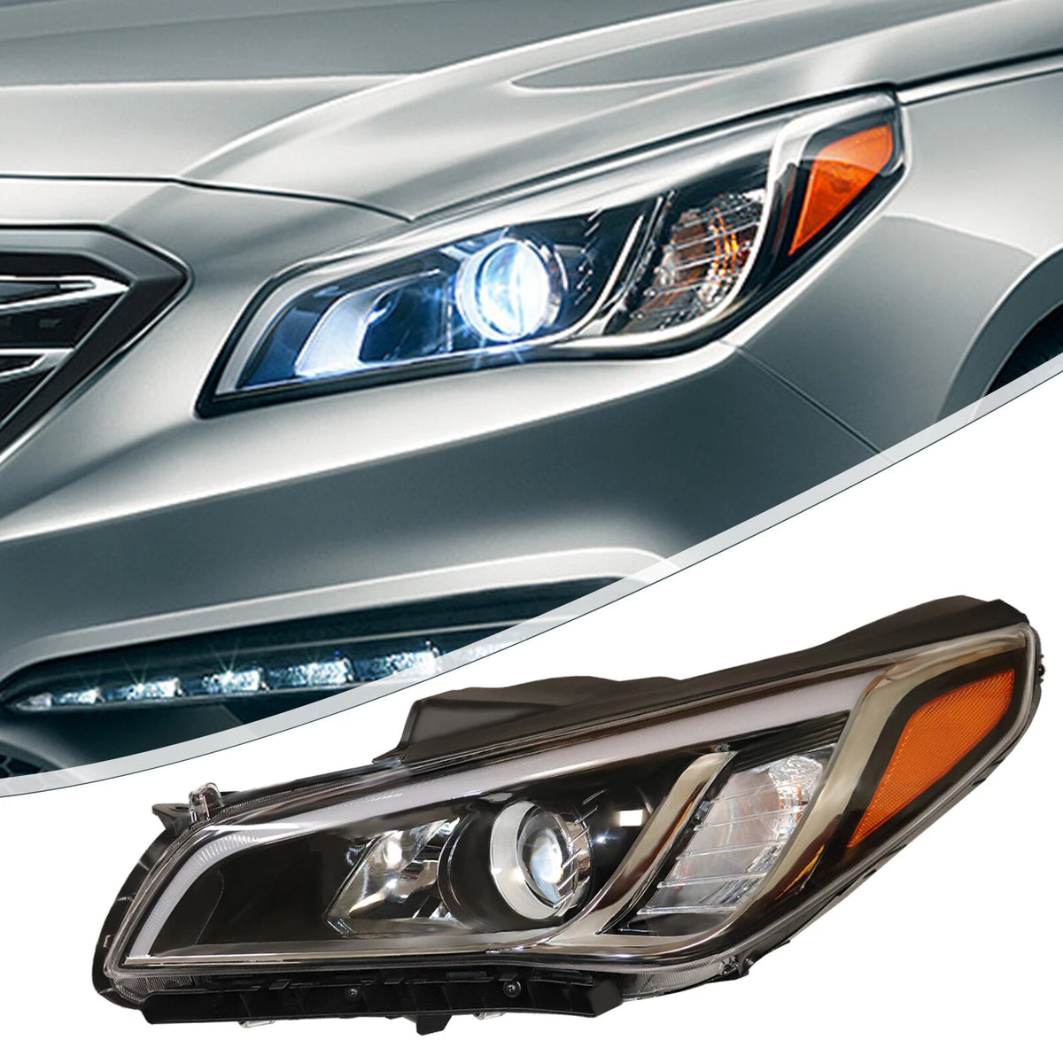 Headlight Set for Hyundai Sonata (2015–2017) 92101C2000, 92101-C2000