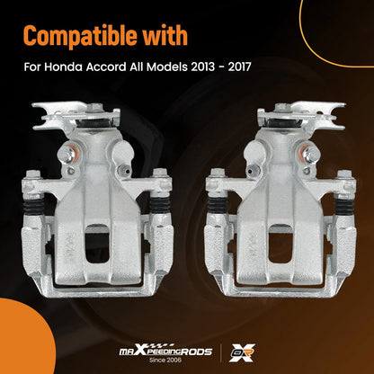 Set of 2 Rear Brake Calipers for Honda Accord (2013–2017)