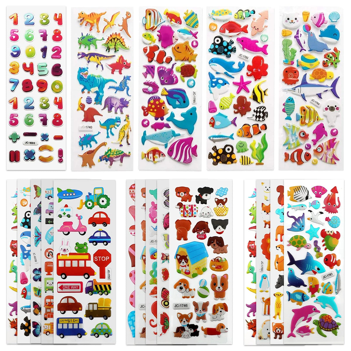 3D Stickers for Kids & Toddlers (500+ Puffy Medium, Color2)
