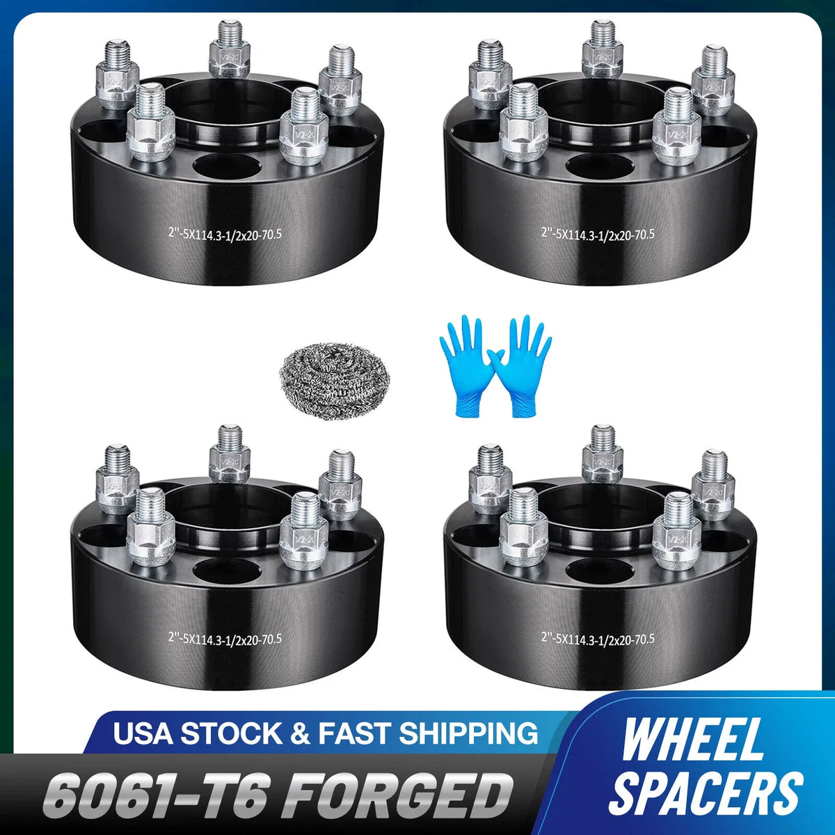 Set of 4 Hubcentric 2" Wheel Spacers 5x4.5 5x114.3 for Ford Ranger Explorer Mustang
