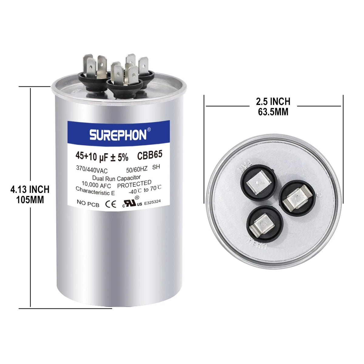 Dual Run Start Capacitor for SUREPHON (370V/440VAC)