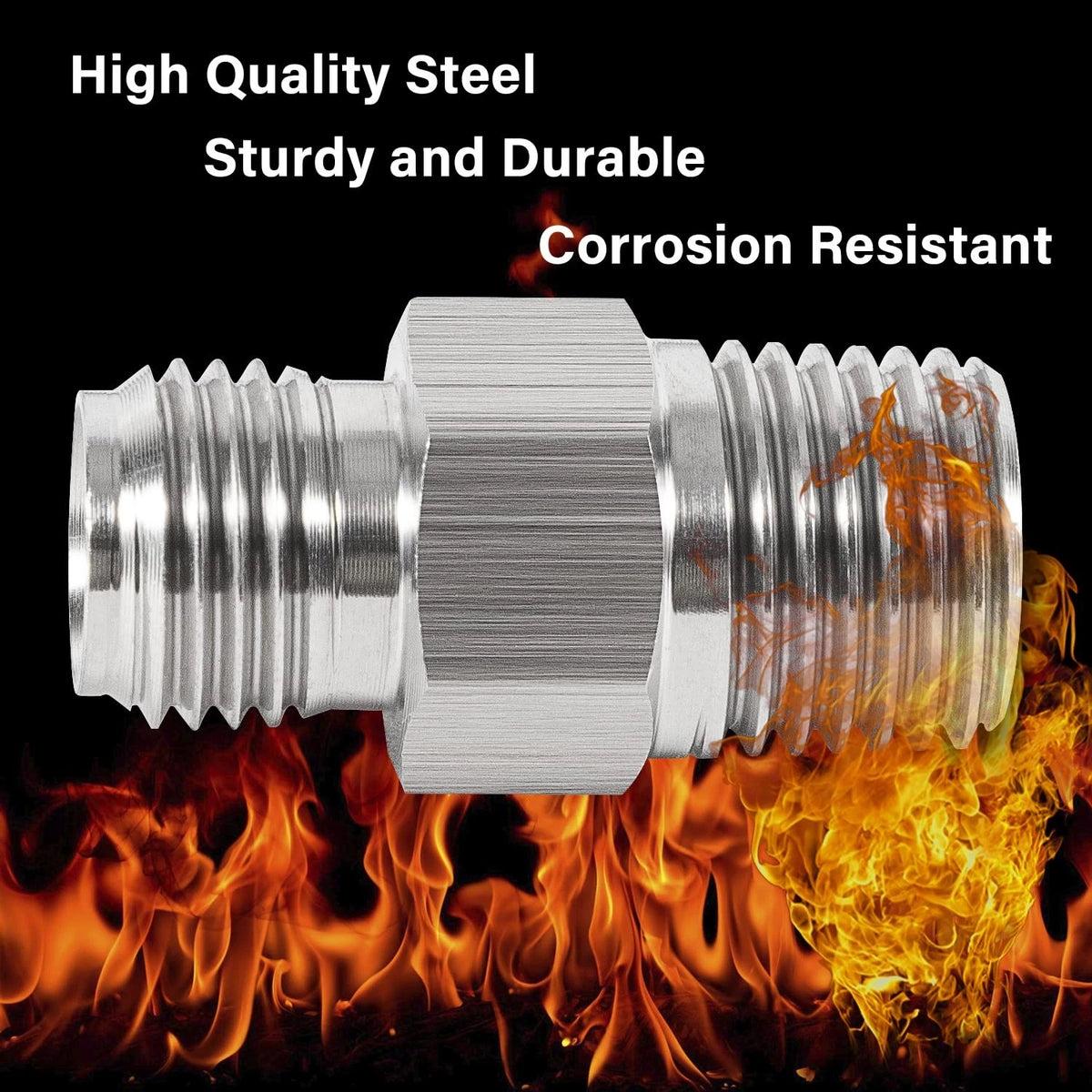 1/4" NPT Male to M12 x 1.25 Fitting Adapter for Male Metric Coupling
