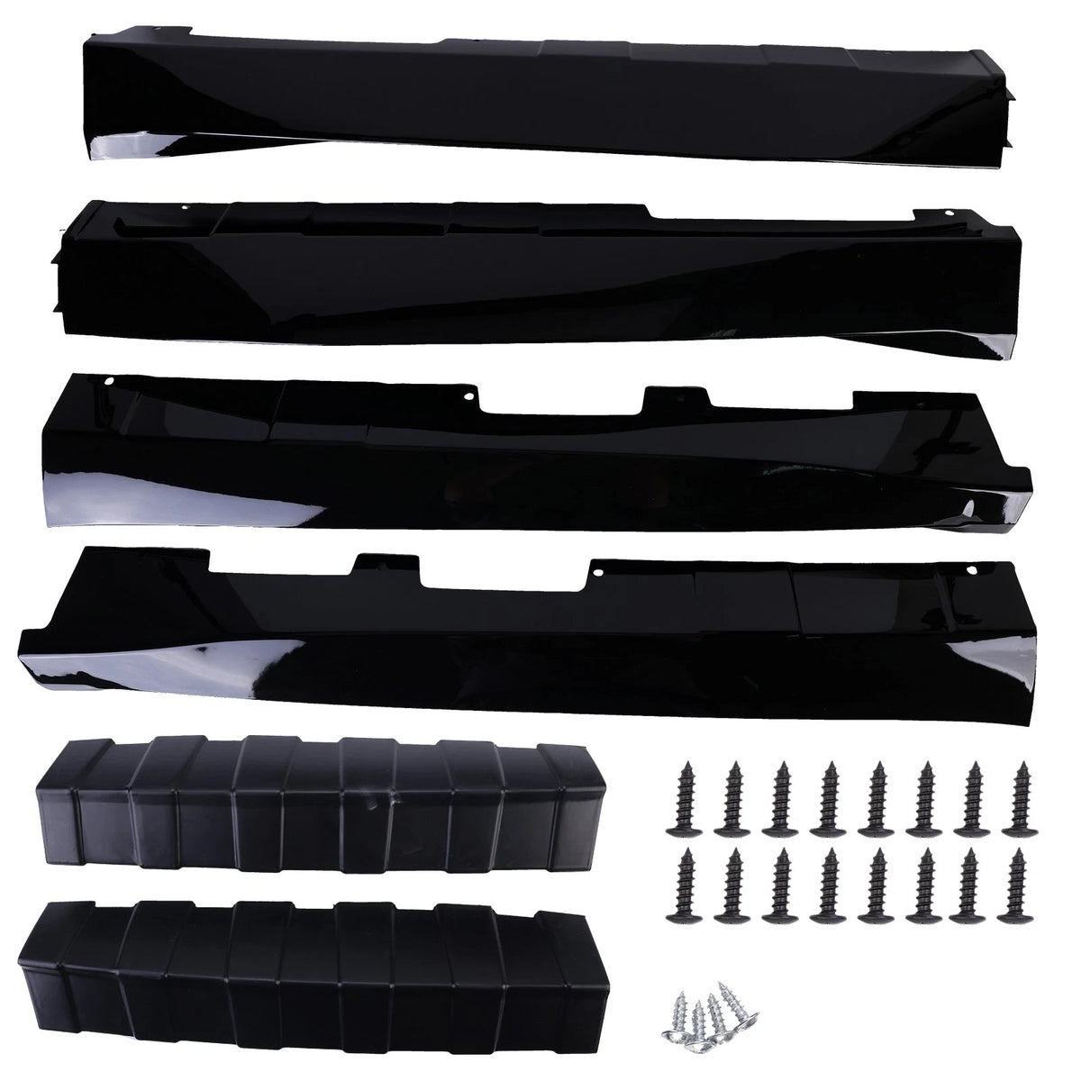 Set of 2 Gloss Black Side Skirt Extensions for Chevy Camaro LT SS RS (2016–2024)