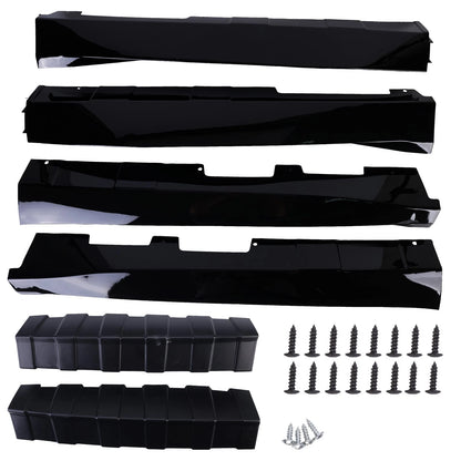 Set of 2 Gloss Black Side Skirt Extensions for Chevy Camaro LT SS RS (2016–2024)