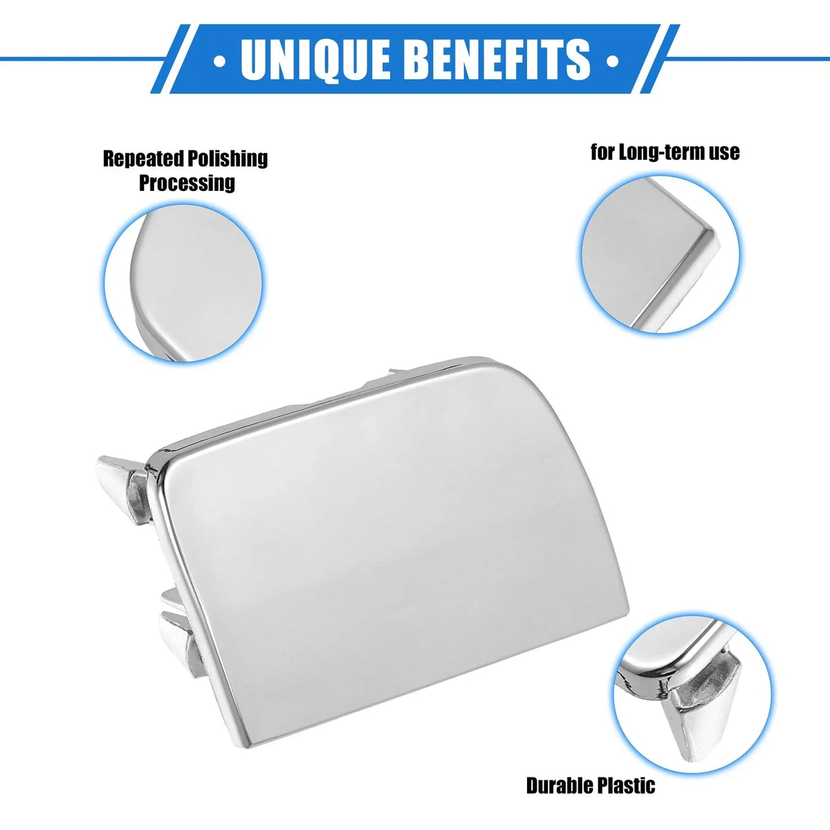 Rear Bumper Tow Hook Cover for Mercedes-Benz GLS 450 (2017-2019) Silver Tone