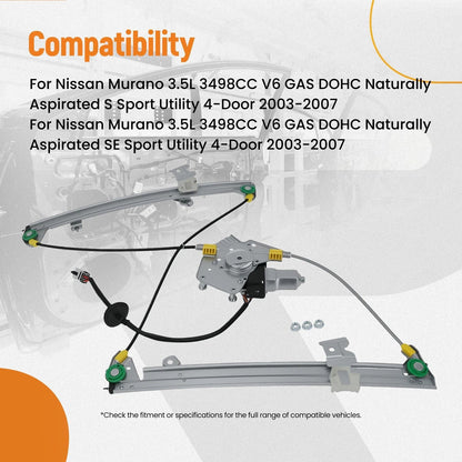 Left Window Lifter w/Motor for Nissan Murano SE (2003–2007) 80721CA01A