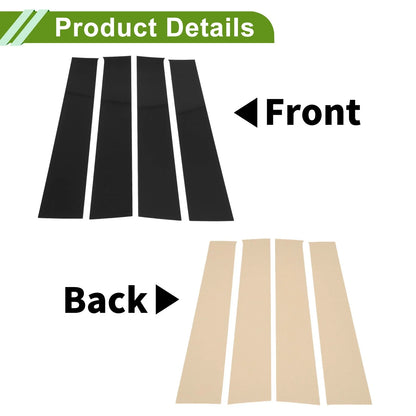Set of 4 Pillar Window Trim for Dodge Ram (2009–2018) Black
