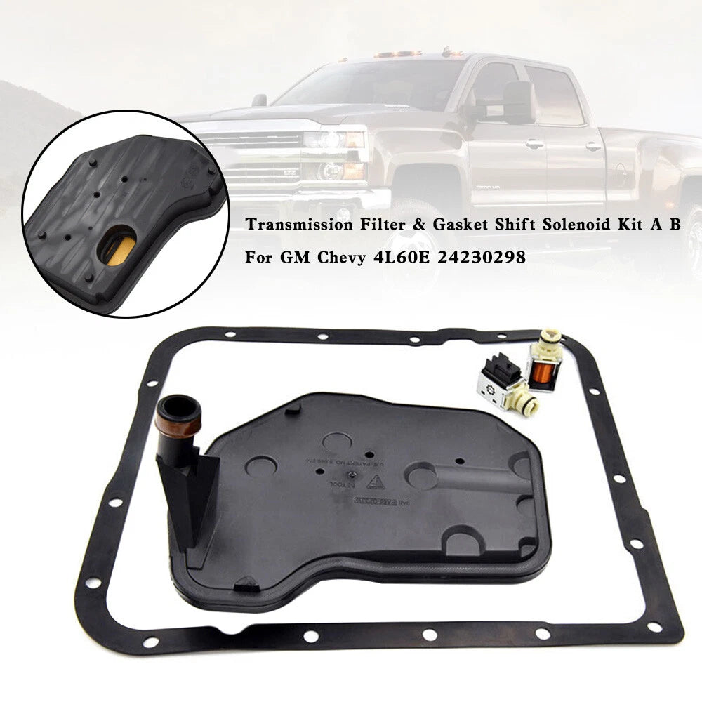 Transmission Filter & Gasket Shift Solenoid Kit for GM Chevy 4L60E (1993–2003) 24208813, 24230298