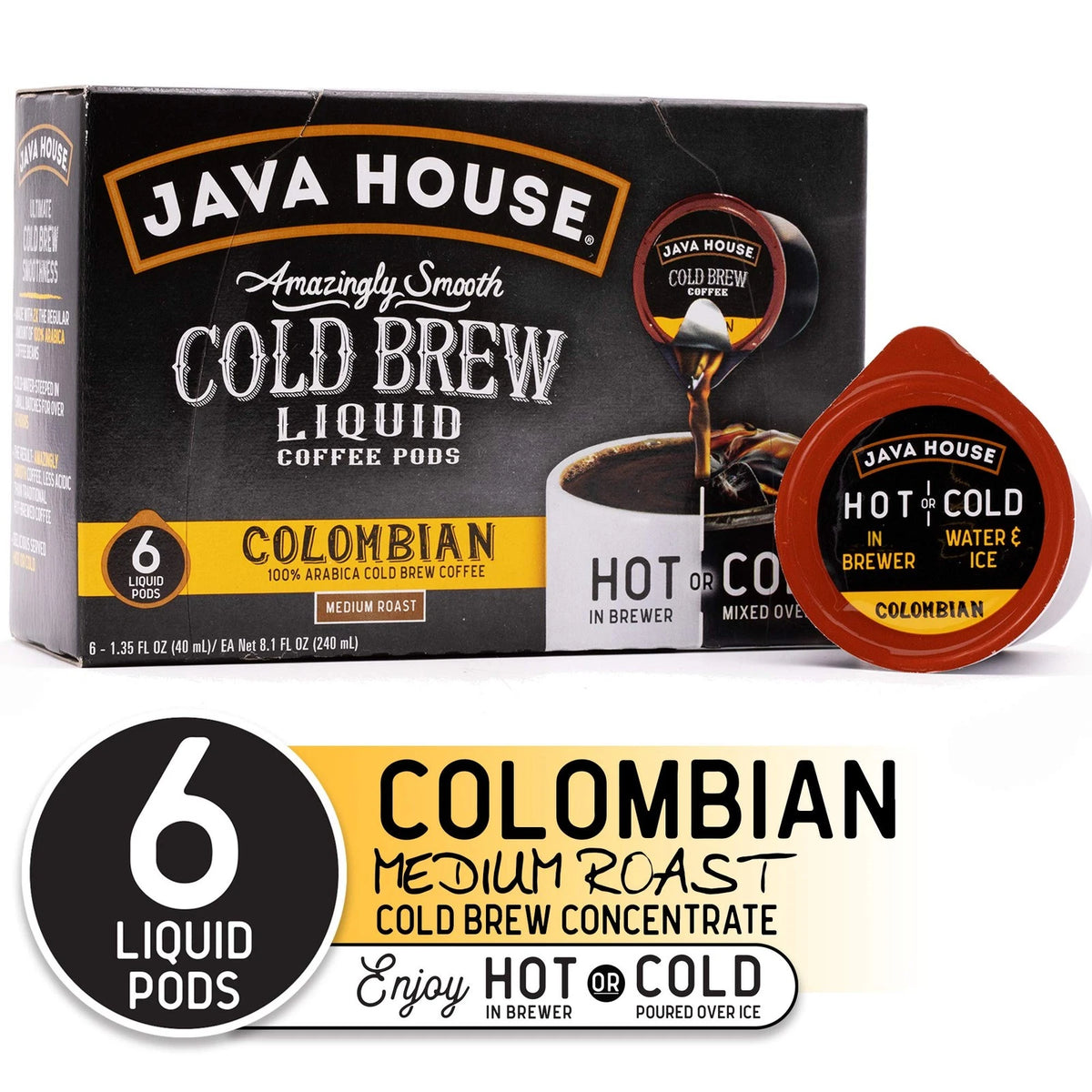 Pack of 6 Cold Brew Coffee Concentrate Single Serve 1.35 Fl Oz