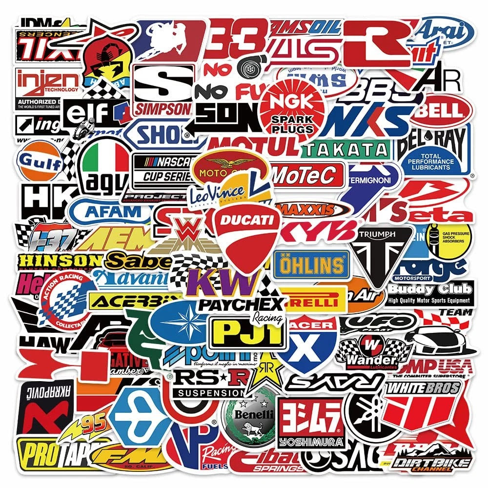 100Pcs Vinyl Sticker Pack for Car & Moto (Multicolor)