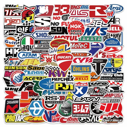 100Pcs Vinyl Sticker Pack for Car & Moto (Multicolor)