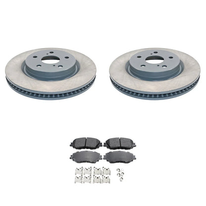 DuraGo Front Rotors & Akebono ProACT Ceramic Brake Pads Kit for ES300h ES350 (2013–2019)