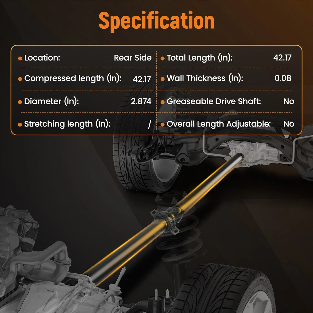 Rear Driveshaft Prop Shaft Assembly for Saab 9-7x (2005–2009) 10366366