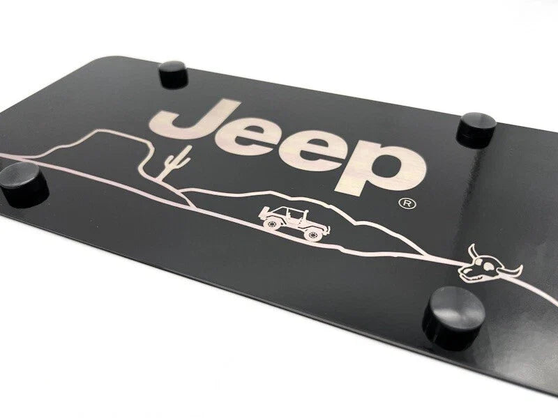License Plate Frame Black Stainless for Jeep Wrangler JL (2018–2024)