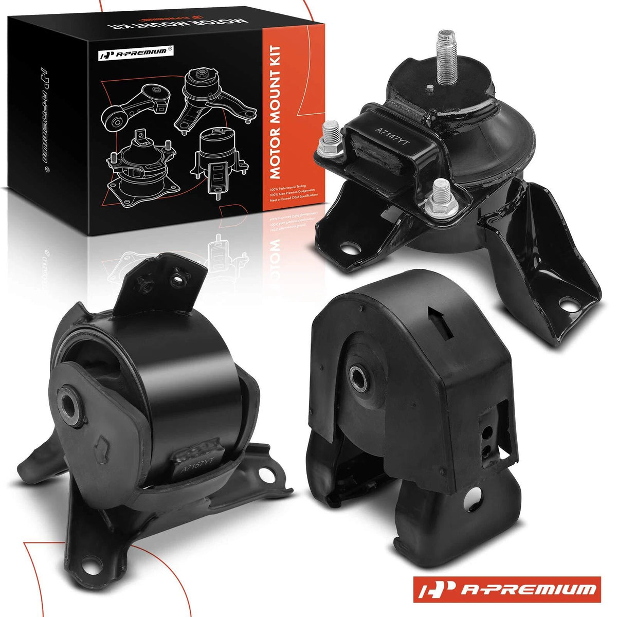 3X Engine Motor & Trans Mount for Hyundai Sonata (2006–2008) 218103K850, 218103L500, 219303K000