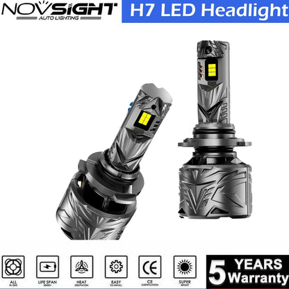2X H7 LED Headlight Bulbs for High Low Beam (64000LM, 6500K)