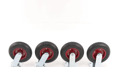 Set of 4 Heavy-Duty 8" Rubber Casters for Cart (Fixed & Swivel)