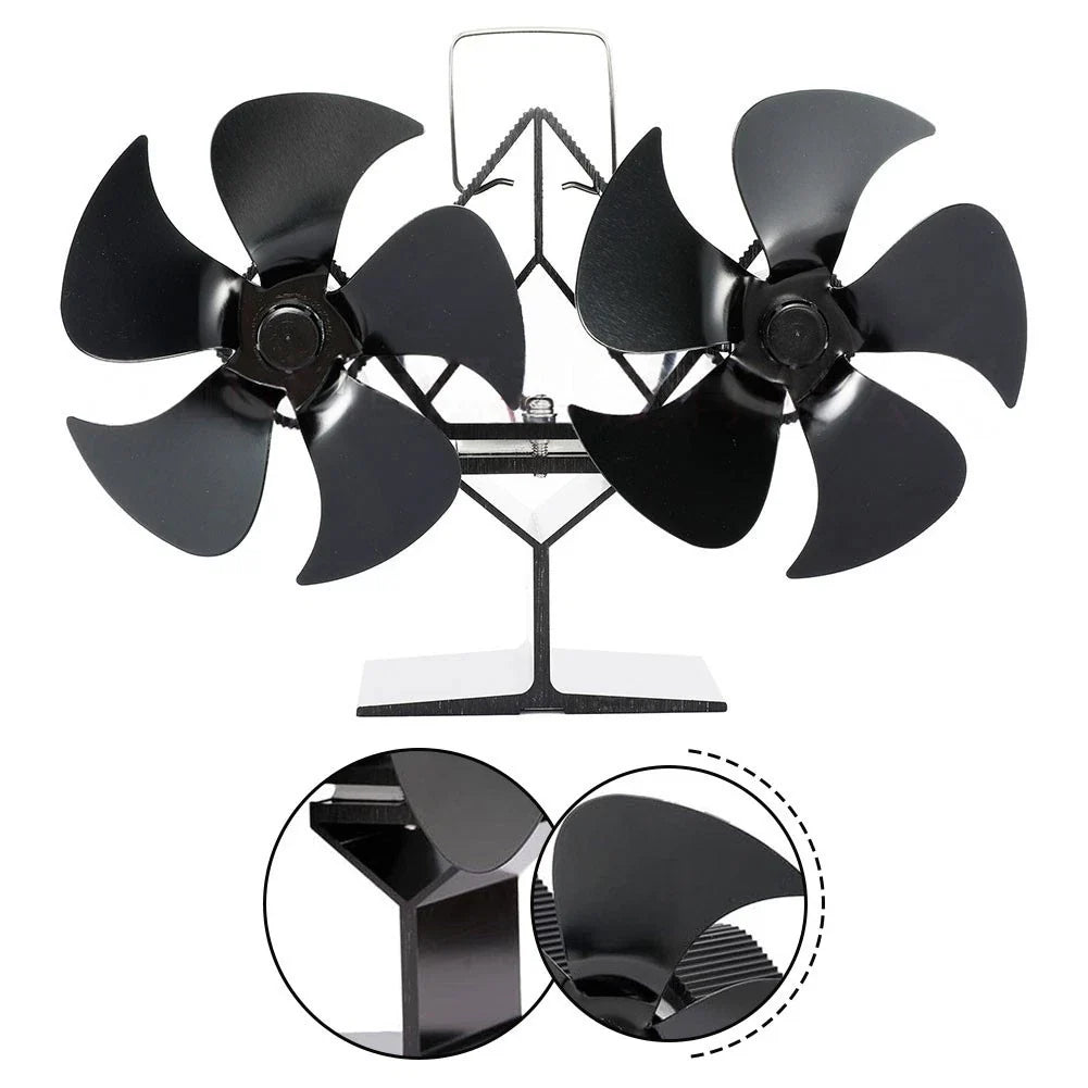 Magnetic Fireplace Fan for Wood Stove (No Electricity Needed)