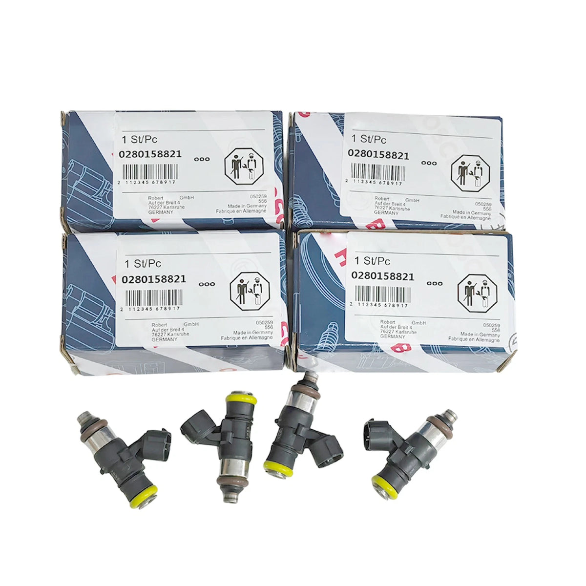 Set of 4 Fuel Injectors for Bosch 210lb 2200cc (0280158821, 0280158843, ID2000, NGI-2-K)