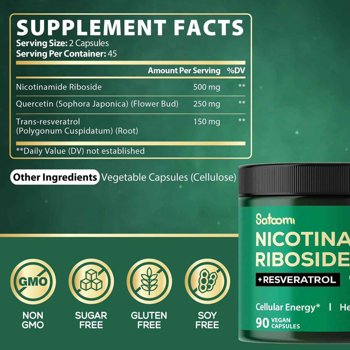 NAD Supplement with Liposomal Nicotinamide for Satoomi (90 Count)