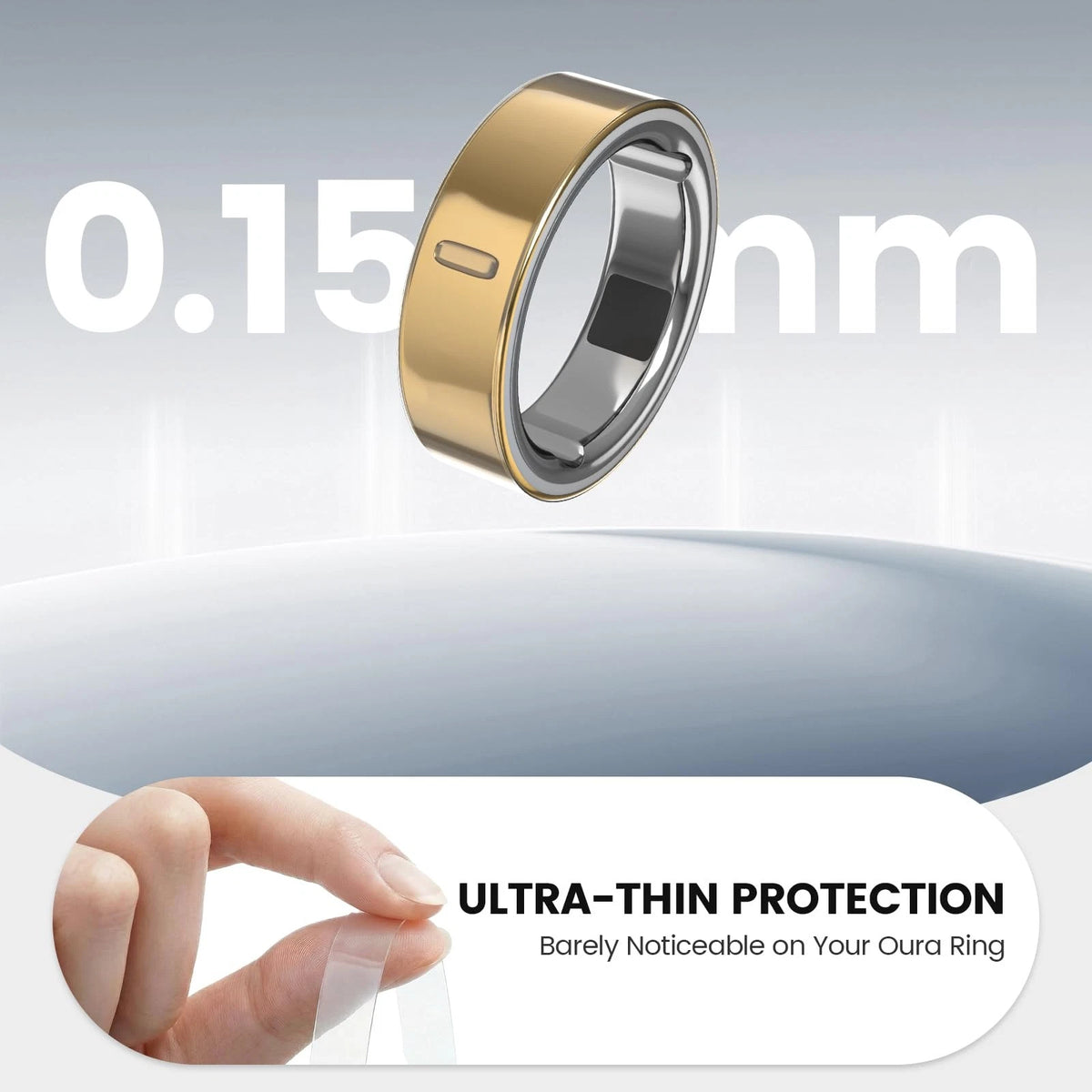 Ultra-Thin Clear Skin Cover for Oura Ring Gen 4/4 Ceramic/Oura 3 Size 9