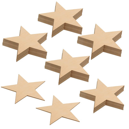 Set of 3 Wooden Star Shapes for Patriotic Decor (10 Inch)
