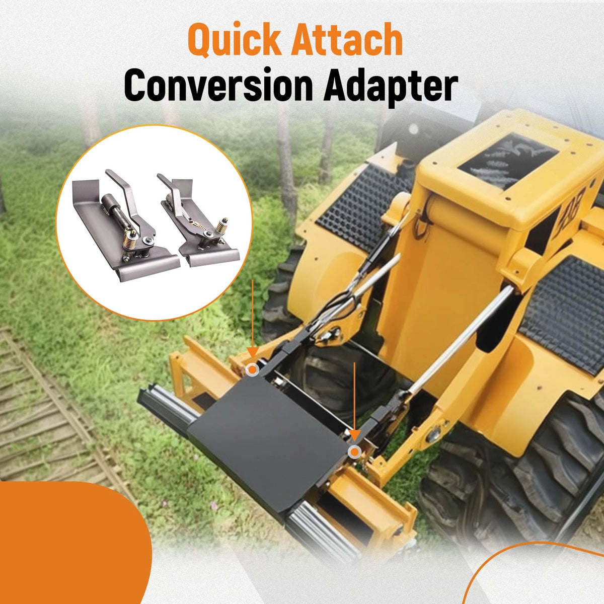 2X Skid Steer Quick Tach Conversion Adapter Set for Latch Box Weld On