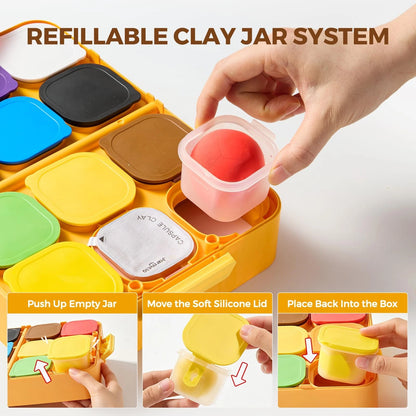 12 Colors Air Dry Clay Kit for Kids with Storage Box