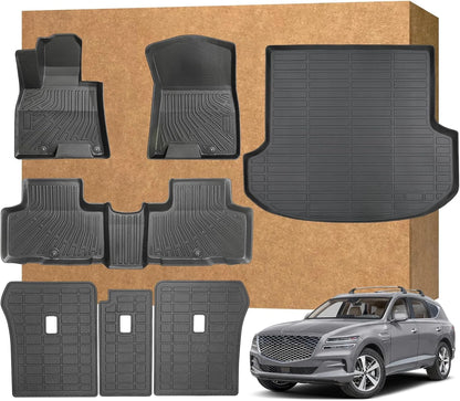 Set of 4 TPE Waterproof Floor Mats for Genesis GV80 (2021–2024) LYRLTF69