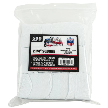 500 Count Gun Cleaning Patches - 2 1/4 Inch
