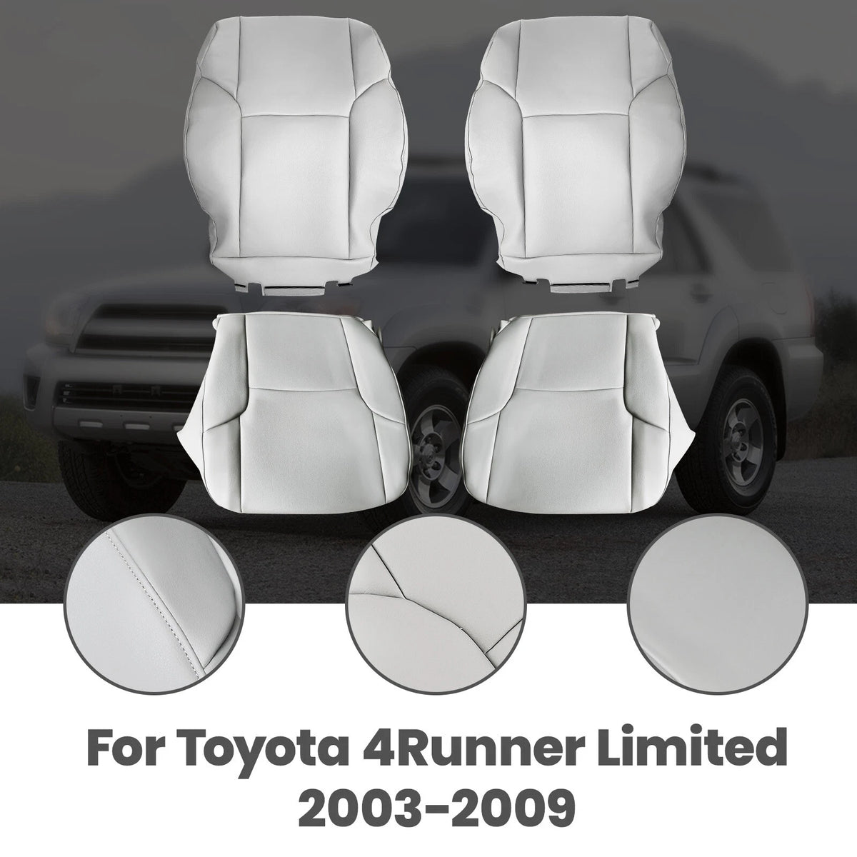 Set of 2 Front Leather Seat Covers for Toyota 4Runner Limited (2003–2009) CJZGMB