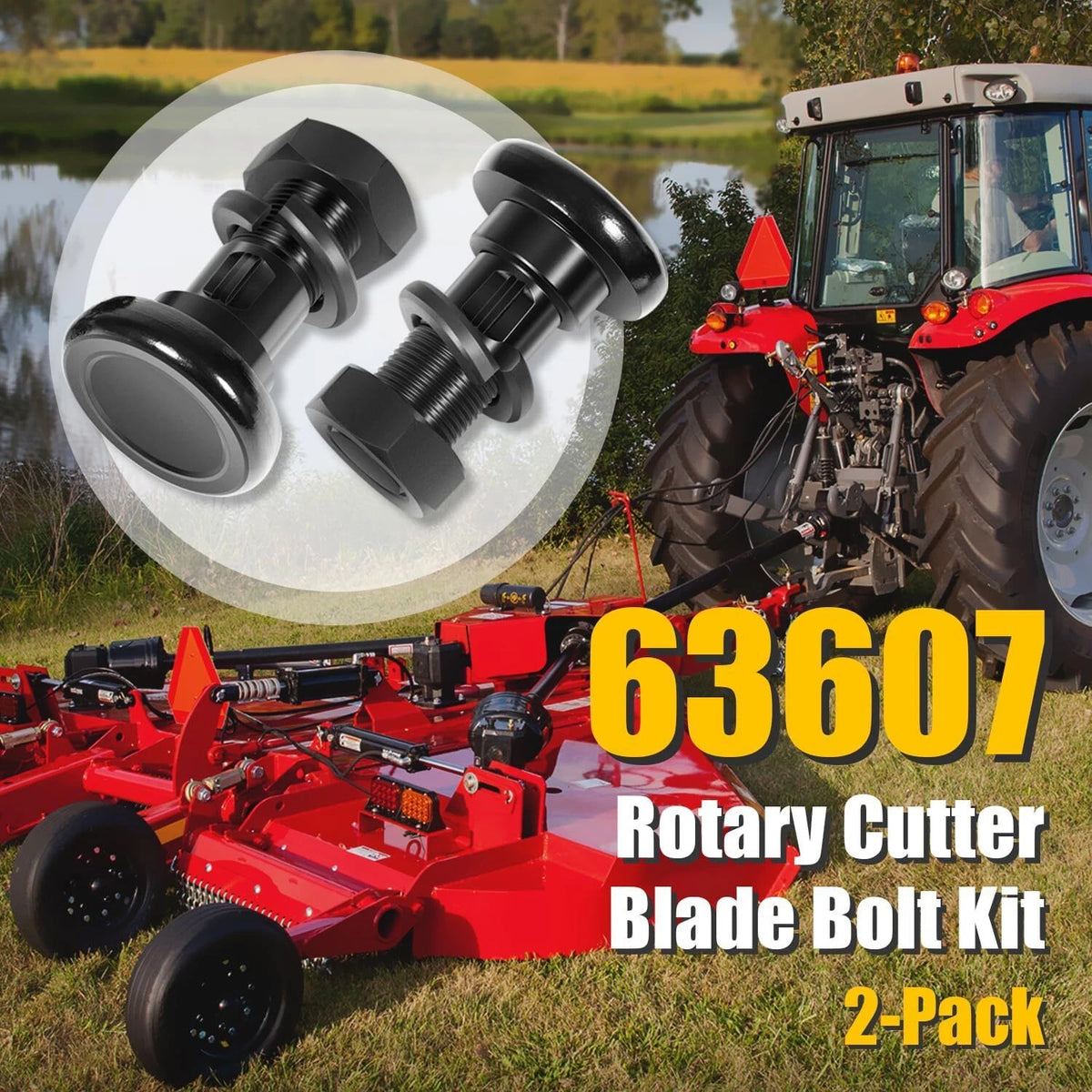 2X Rotary Cutter Blade Bolt Kit for Bush Hog, Howse, HICO