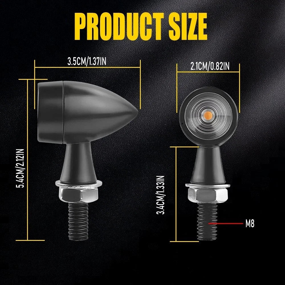 4X LED Bullet Turn Signals for Mini Motorcycle (Amber)