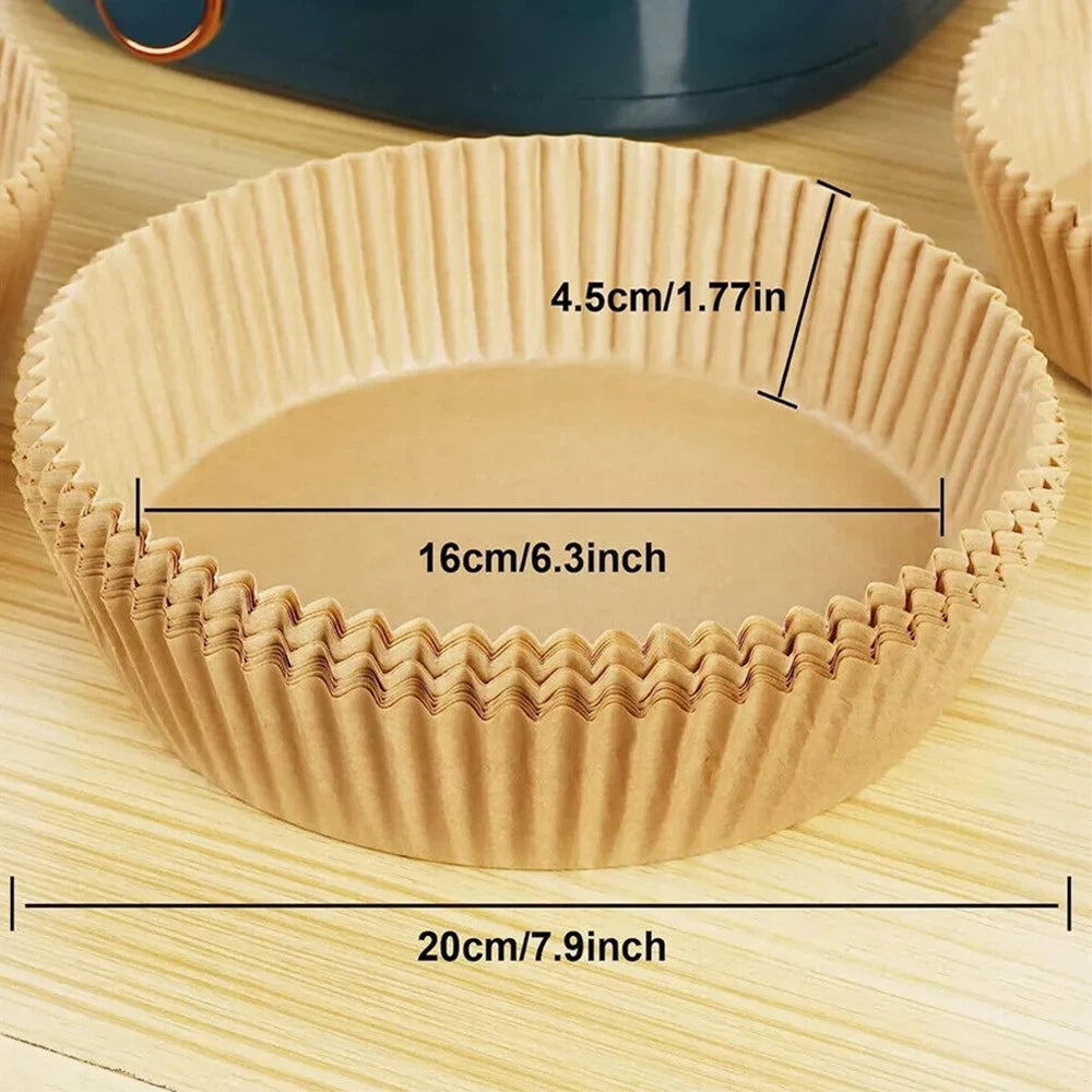 6.3" Air Fryer Disposable Paper Liners Mat - Set of 100