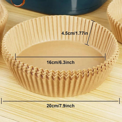 6.3" Air Fryer Disposable Paper Liners Mat - Set of 100